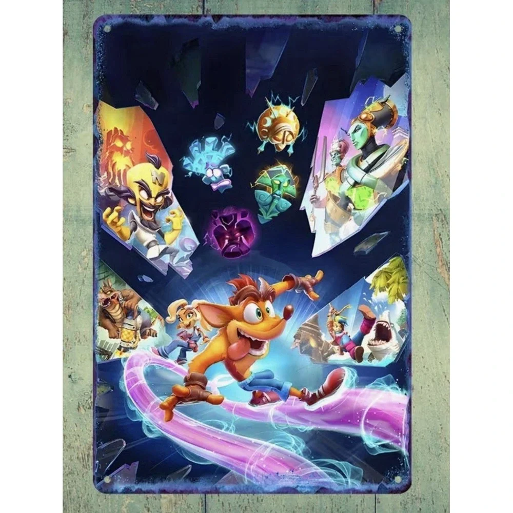 New CRASH BANDICOOT TIN METAL SIGN - 8